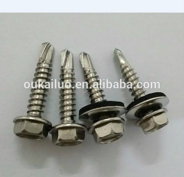CC-22Stainless Steel Pozi Hex Head with Flange Self Tapping Screws 3