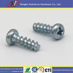 Type B pan head phillips blue zinc self tapping screws