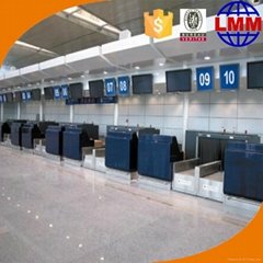 LMM low noise check-in conveyor in airport