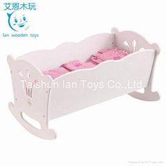 European Style Miniature Furniture Wooden Toy Doll Beds