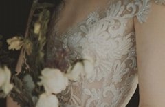 7 Dear White Elegant Lace Brigade Shots Wedding Dresses Chiffon V Neck 