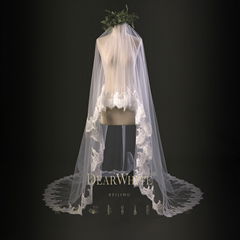 7 Dear White Retro New Model Marry Lace Long Wedding Veils