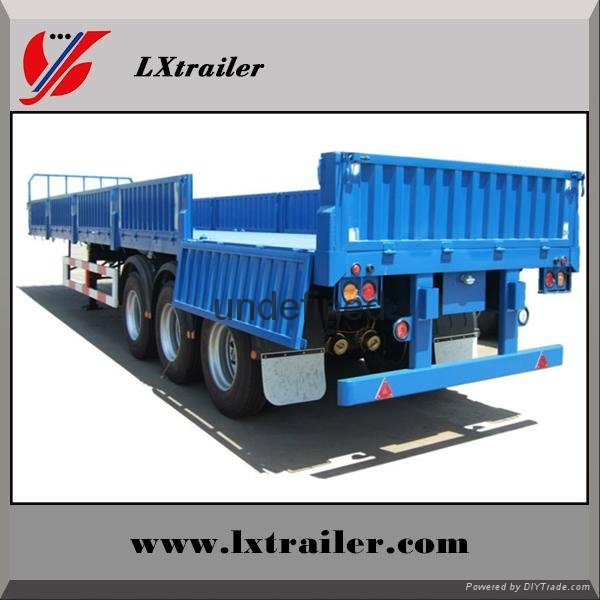 60 Tons flatbed side wall open cargo truck trailer truck vehicle