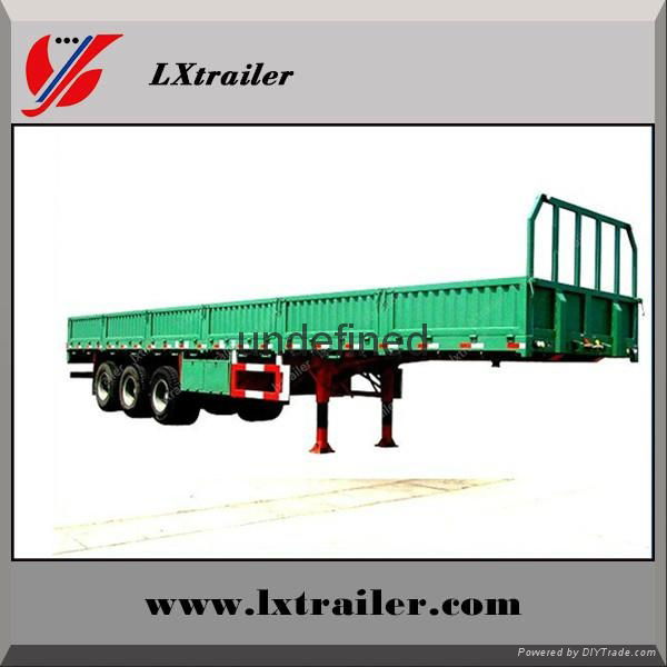 60 Tons flatbed side wall open cargo truck trailer truck vehicle 2