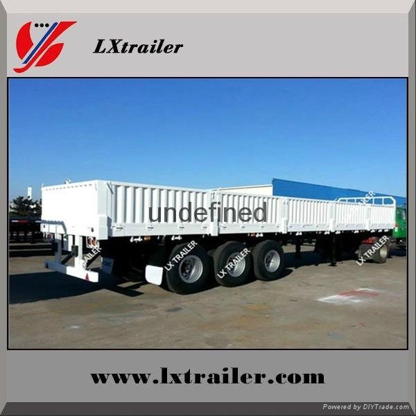 60 Tons flatbed side wall open cargo truck trailer truck vehicle 3