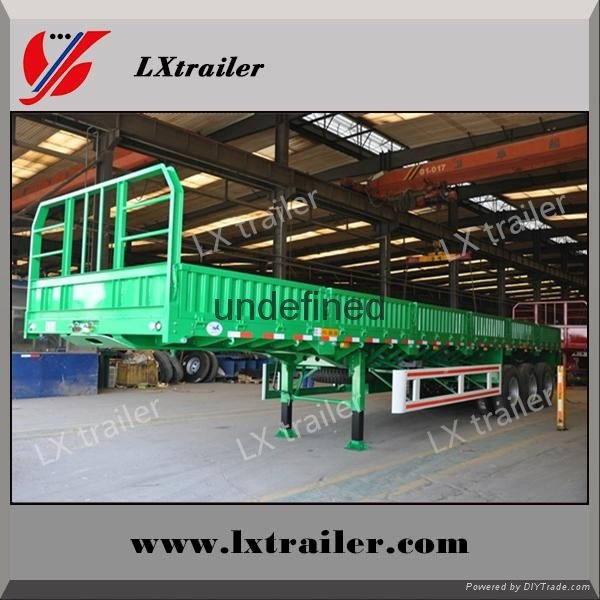 60 Tons flatbed side wall open cargo truck trailer truck vehicle 4