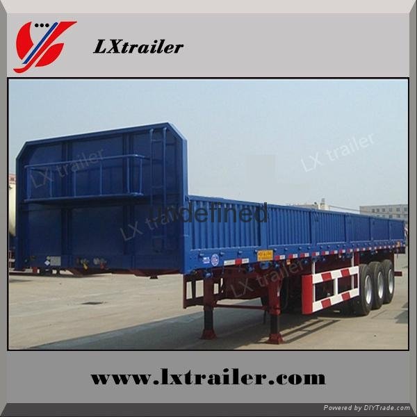 60 Tons flatbed side wall open cargo truck trailer truck vehicle 5