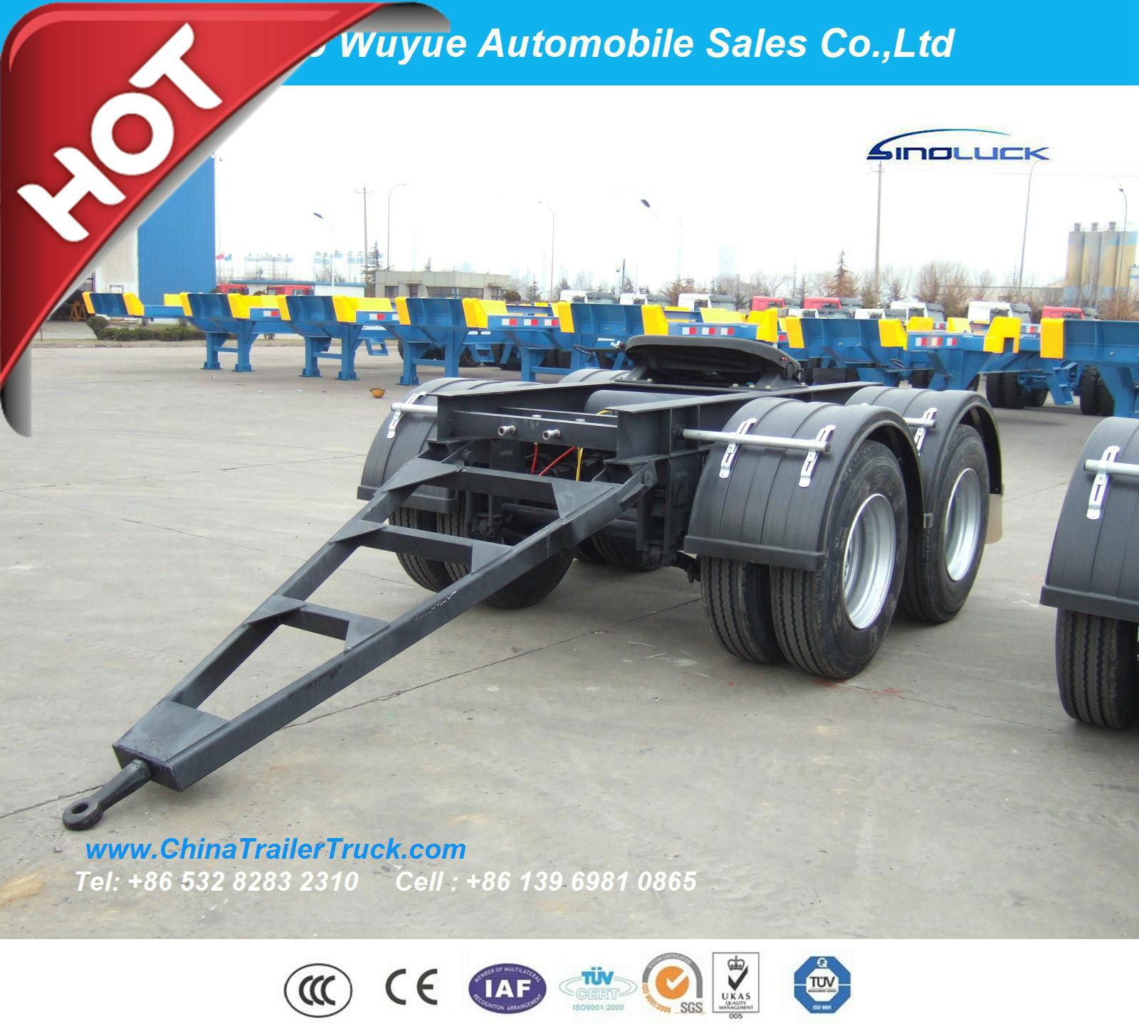 Tandem Axle Semi Trailer Dolly for Over Heavy Duty Lowboy or Faltbed Trailer Dol 2