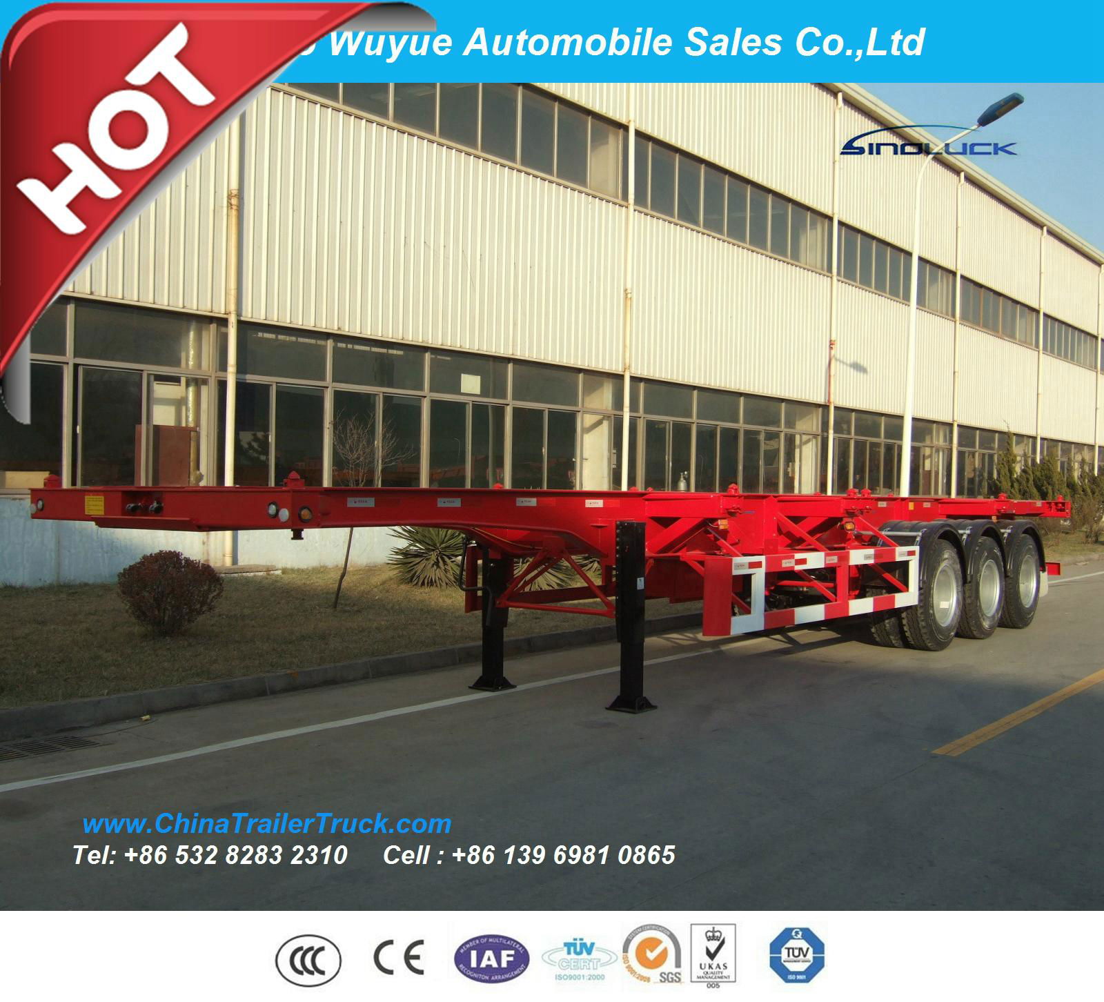 40FT Skeleton Semi Truck Trailer or Container Chassis Trailer 3