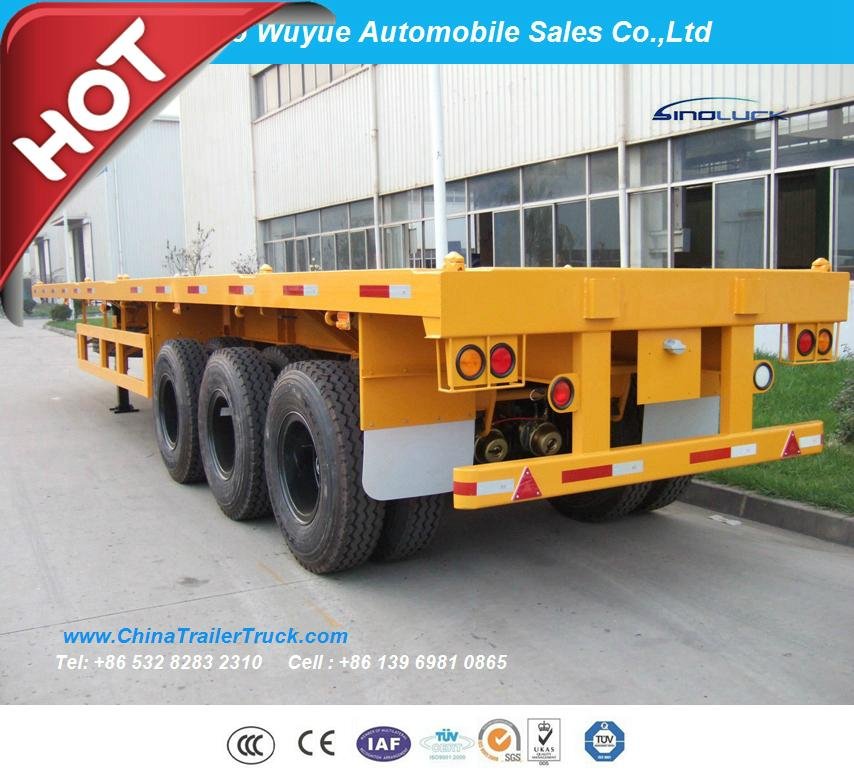 3 Axle Platform Semi Trailer with Front Cover