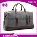 custom design canvas overnight bag large tote bag fashion vintage duffel bag 3