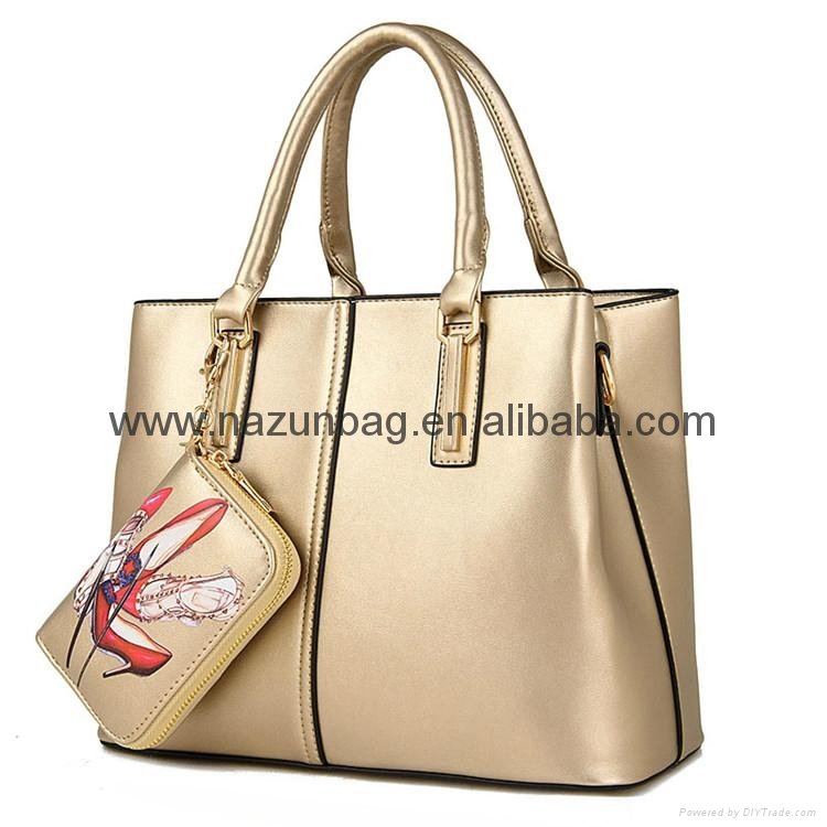 fashion custom design China new style shoulder bag woman handbags with wallet