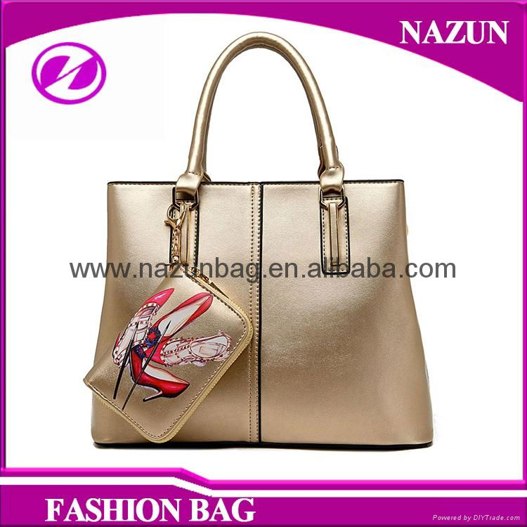 fashion custom design China new style shoulder bag woman handbags with wallet 3