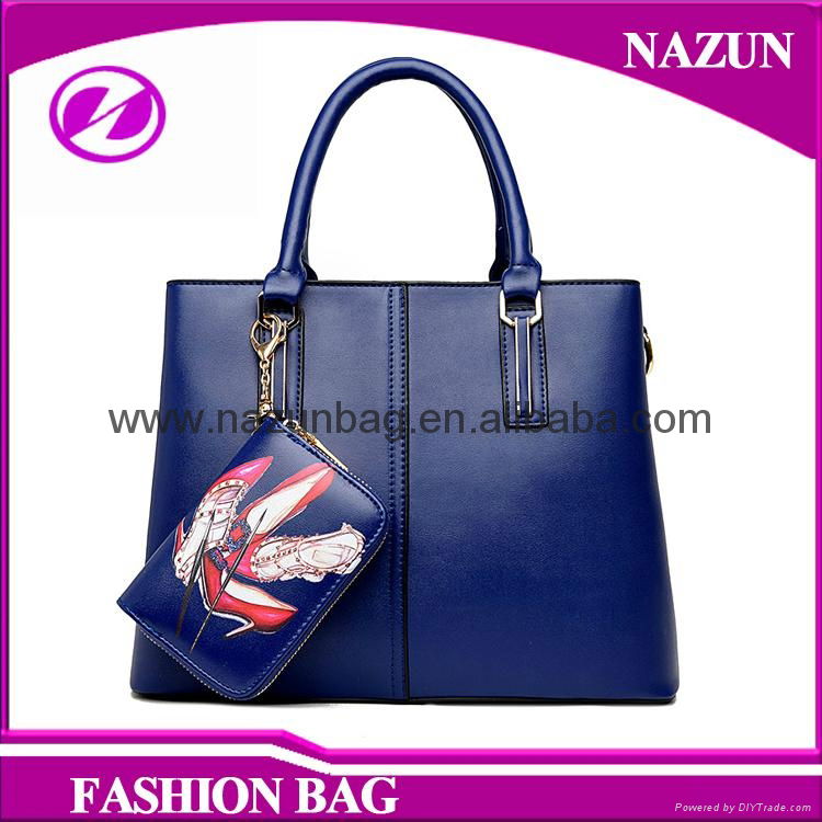 fashion custom design China new style shoulder bag woman handbags with wallet 4