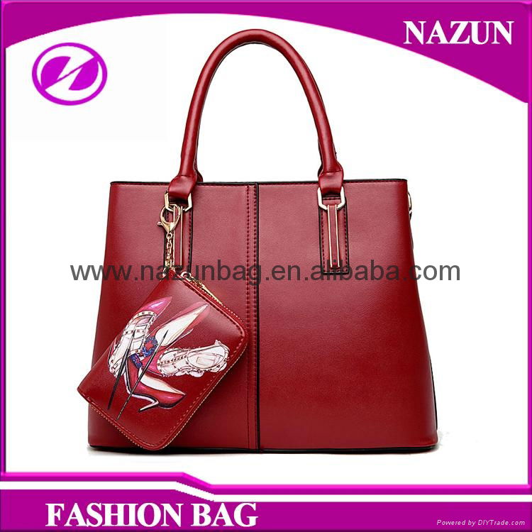 fashion custom design China new style shoulder bag woman handbags with wallet 5