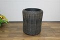 Set of 3 round poly rattan planter CH2909A/3MixBR1 2