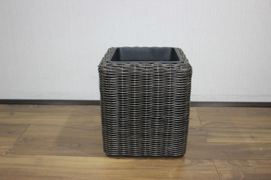 Square poly rattan planter CH2900A/3MixBR2