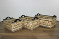 Set of 3 rectangular water hyacinth mix seagrass baskets 1