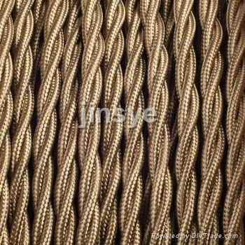 Coffee vintage style electrical wire wholesale fabric cord cotton braided cable