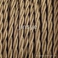 Coffee vintage style electrical wire wholesale fabric cord cotton braided cable 1