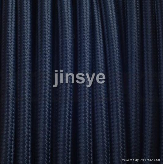 3 core 0.75mm dark blue twisted cable wire electrical braided cable fabric cord