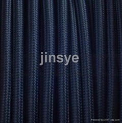 3 core 0.75mm dark blue twisted cable wire electrical braided cable fabric cord