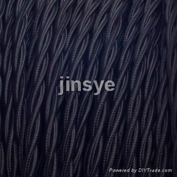 3 core 0.75mm dark blue twisted cable wire electrical braided cable fabric cord 2