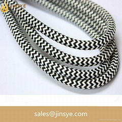 Vintage style twisted braided fabric electrical lighting cable 3 core power fabr