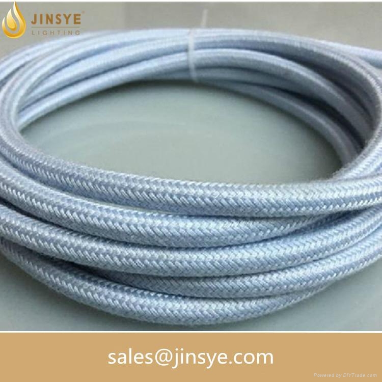 Electric lighting cable three cotton core fabric round braided electrical wire