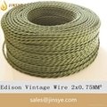 Electric lighting cable three cotton core fabric round braided electrical wire 5