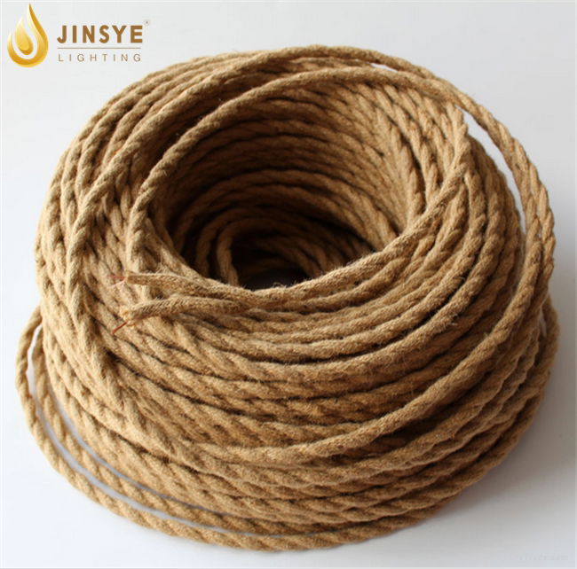 Braided fabric covered twisted round lighting textile industrial power cable cot 2