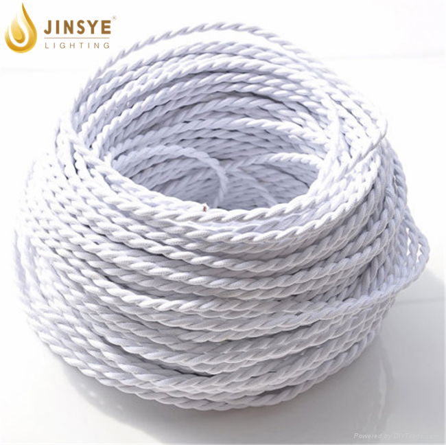 Braided fabric covered twisted round lighting textile industrial power cable cot 5