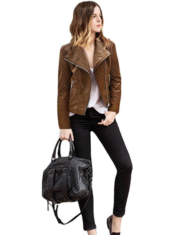Fashion Women Brown Jacket Outerwear