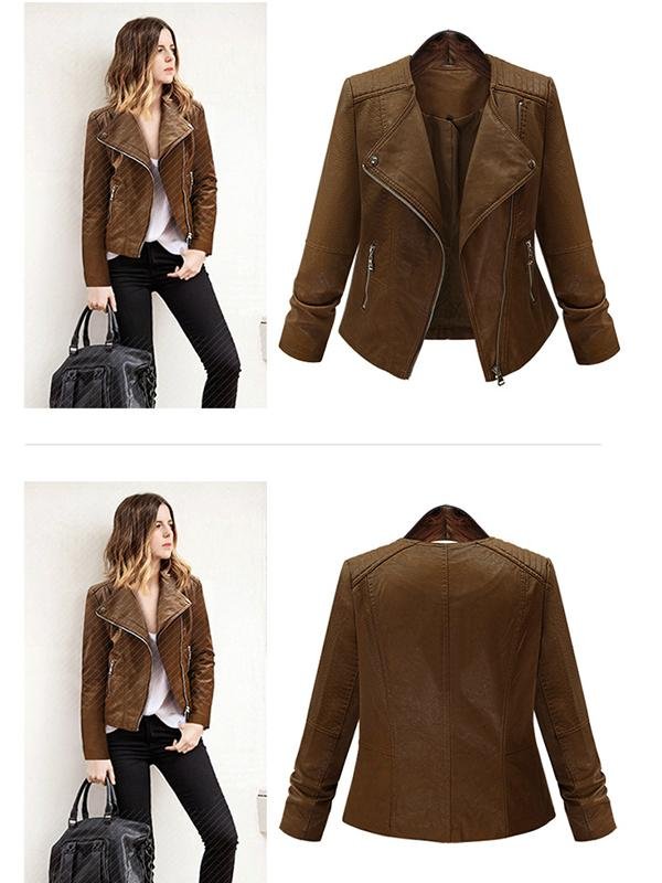 Fashion Women Brown Jacket Outerwear 3