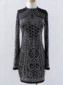 Fashion Women Casual Black Long Sleeve Dress 3