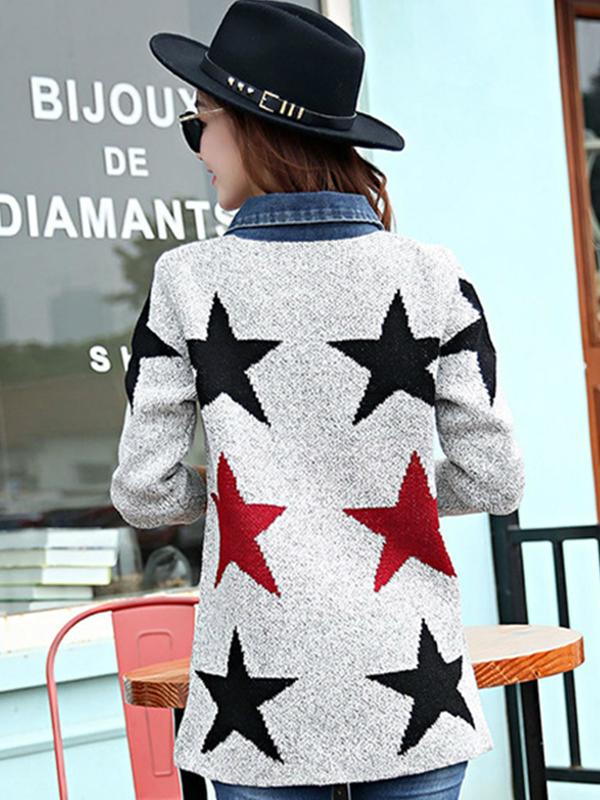 Fashion Grey Women Sexy Star Coat 3