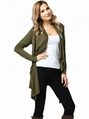 Women Fashion High Quality Red Green Black Casual Cardigan Long Sleeve Coat