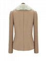 Women Fashion Lapel Khaki Black Long Sleeve Coat 2