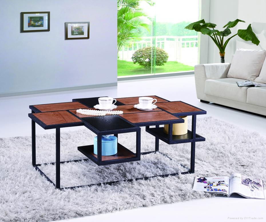 SHIMING MS-3372 Round wooden (MDF) top classic coffee table 3