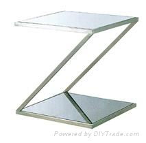 SHIMING MS-3316 Tempered glass with stainless steel small side table 2
