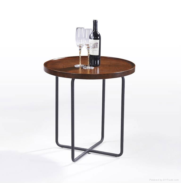 SHIMING MS-3366 Wooden(MDF) top side table with stainless steel frame 4