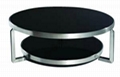 SHIMING MS-3328 Black glass coffee table with stainless steel frame 1