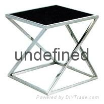SHIMING MS-3365 black tempered glass end side table