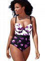 High Waist Lips Printed Monokini