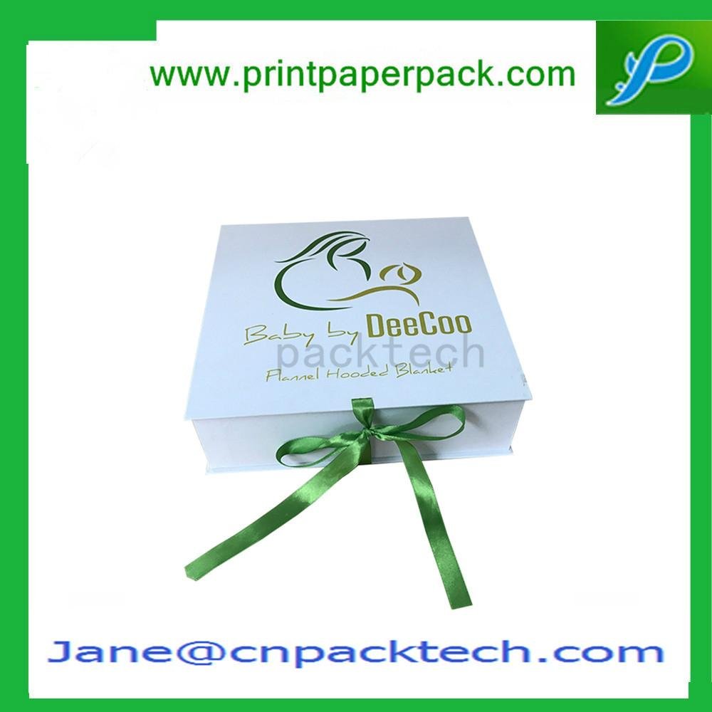 Custom Printed Fashion Ribbon Box Rigid Paper Gift Box 