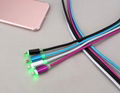 Nylon braided Shining  data usb cable