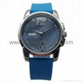 Alloy Fashion 3 hands Analog Man Silicone Wristband Watch, SMT-1507  