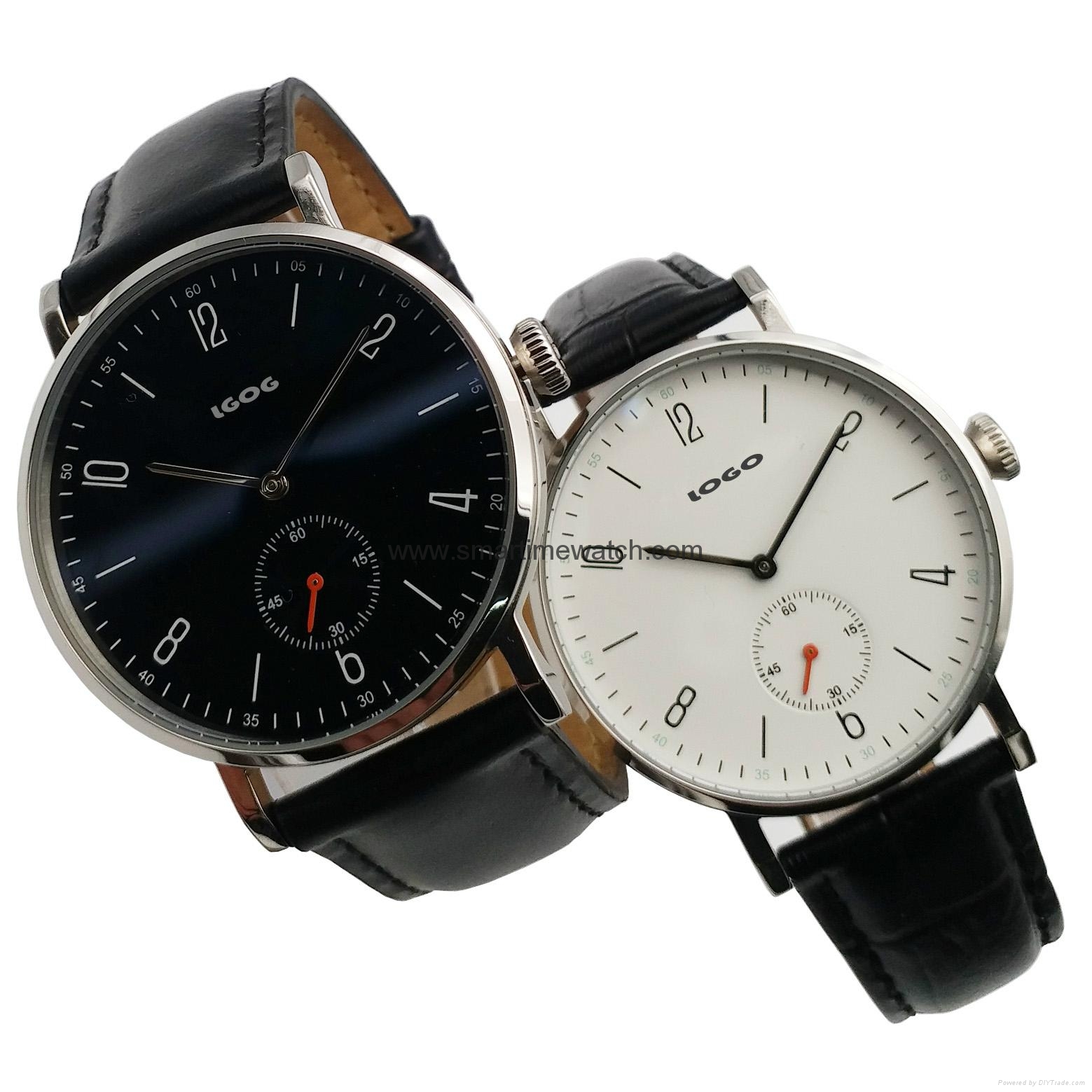 合金超薄时潮流手表 3atm防水,日本机芯,真皮表带