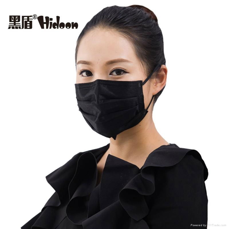 disposable non woven 3 ply black dust mask 3