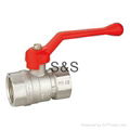 female brass ball valve with steel handle from China 1